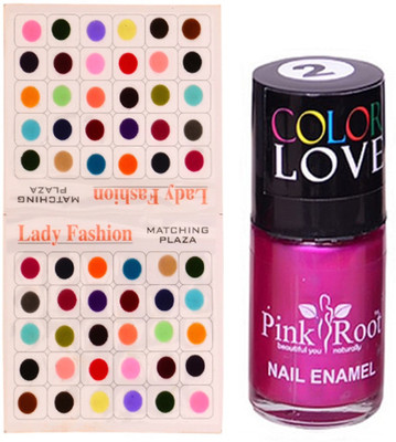 

Pink Root Nail Polish No. 02 (15ml) Lady Fashion Multi Color No. 14 Bindi(Set of 2)