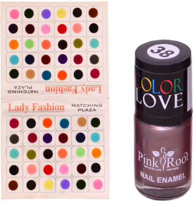 

Pink Root Nail Polish No. 38 (15ml) Lady Fashion Multi Color No. 14 Bindi(Set of 2)