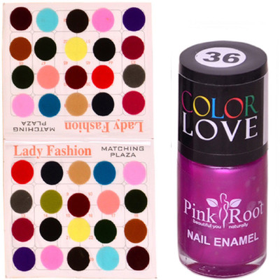 

Pink Root Nail Paint No. 36 (15ml), Lady Fashion Multi Color No. 15 Bindi(Set of 2)