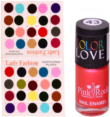 

Pink Root Nail Paint No. 43 (15ml), Lady Fashion Multi Color No. 15 Bindi(Set of 2)