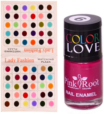 

Pink Root Nail Polish No. 09 (15ml) Lady Fashion Multi Color No. 14 Bindi(Set of 2)