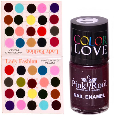 

Pink Root Nail Paint No. 11 (15ml), Lady Fashion Multi Color No. 15 Bindi(Set of 2)