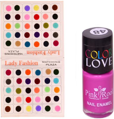 

Pink Root Nail Polish No. 48 (15ml) Lady Fashion Multi Color No. 14 Bindi(Set of 2)
