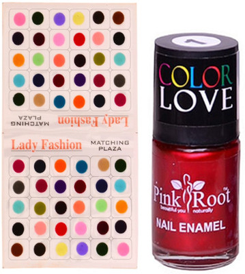

Pink Root Nail Polish No. 01 (15ml) Lady Fashion Multi Color No. 14 Bindi(Set of 2)