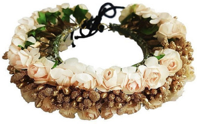 

Prime Hair Accessories For Women Wedding, Bridal Gajra For Party Wear, Multicolor, Bun(Gold)