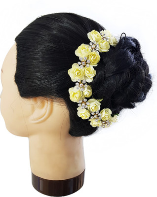 

Confidence Easy Use Bridal Hair Gajra For Traditional Look Bun Making Bun(Yellow)