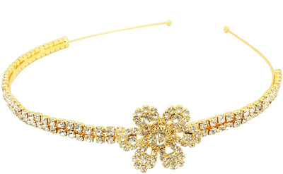

AccessHer HB0417GCCLS9009GW Hair Band(Gold, White)