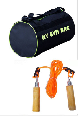 

Monika Sports gym bag + wooden skipping rope for exercise in home & gym Gym & Fitness Kit