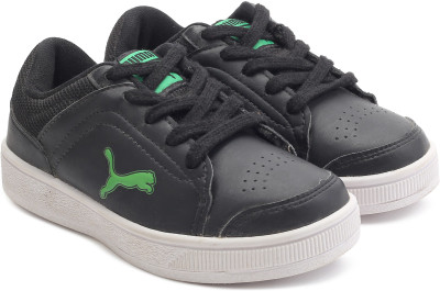 

Puma Girls Lace Sneakers(Black, Black;poison green