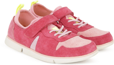Clarks Boys & Girls Velcro Sneakers(Pink, Rose suede