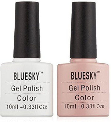 

Blue Sky French Manicure Kit Studio White And Clearly Pink Nail Gel Multicolor(Pack of 2)