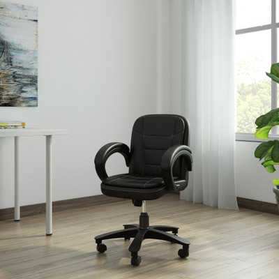 Flipkart Perfect Homes Leatherette Office Executive Chair (Black)