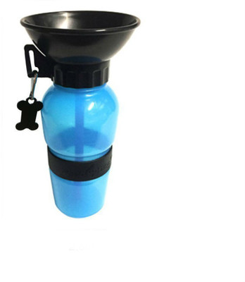 

Shrih Portable Dog Water Bottle Round Plastic Pet Bottle(500 ml Blue, Black)