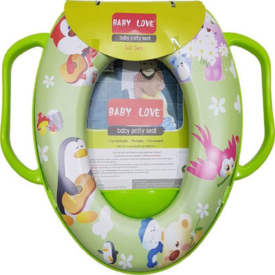 Chote Janab Soft Cushioned with Support Handles Potty Seat(Green)