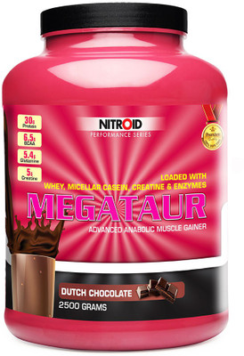 

Nitroid Megataur Weight Gainers/Mass Gainers(2500 g, Dutch Chocolate)