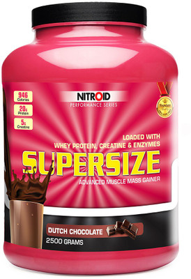 

Nitroid Supersize Weight Gainers/Mass Gainers(2500 g, Dutch Chocolate)