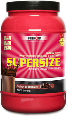 

Nitroid Supersize Weight Gainers/Mass Gainers(1000 g, Dutch Choclate)