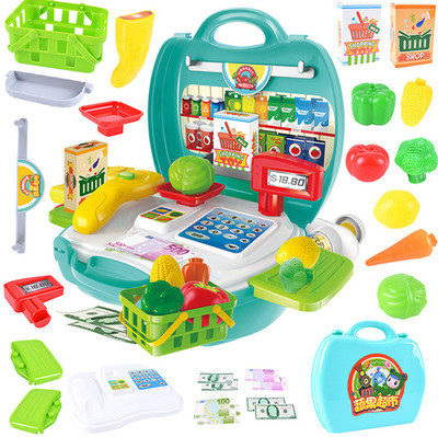 

Grab Offers 23 Pcs Pretend Play Super Market Organic Product Portable Suitcase Playset Toy For Kids.
