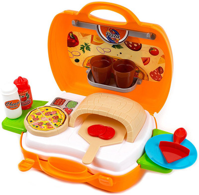 

Grab Offers 22 Pcs Pretend Play Pizza Maker Portable Suitcase Playset Toy For Kids