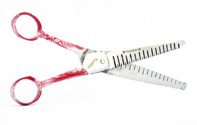 

Yazdan Barber Scissor (Texturizing Series) - Thinning 2 Way Teeth Blades Scissors(Set of 1, Blend of Pink & White)