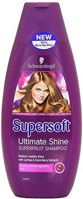 

Schwarzkopf Supersoft Ultimate Shine Silicone Free Superfruit Shampoo For Dull Hair(400 ml)