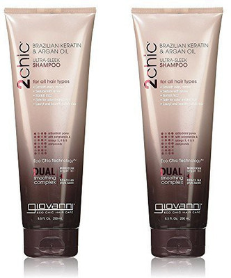 

Giovanni Chic Brazilian Keratin And Argan Oil UltraSleek Shampoo Value Two s(251.38 ml)