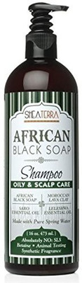 

Shea Terra African Black Soap Natural Shampoo For Oily Hair And Scalp Care(473.18 ml)