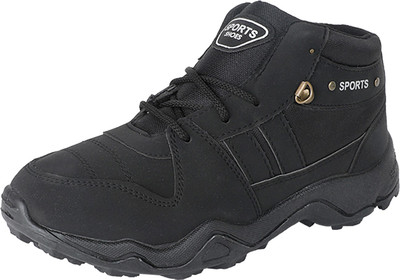 

Pexlo Black Sports Shoes Boots For Men(Black