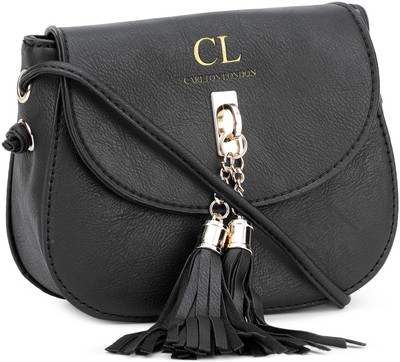 

Carlton London Girls Casual Black PU Sling Bag