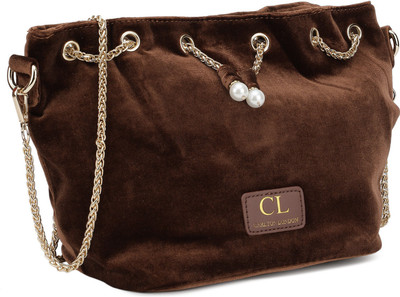 

Carlton London Girls Casual Brown Velvet Sling Bag