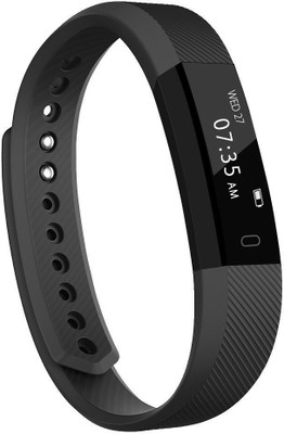 

VibeX ® ID115 HR PLUS Fitness Tracker Big OLED 0.96''Screen Fitness Tracker Pedometer Smart Band Heart rate monitor Smartband Wristband For Android & IOS Phone(Black Strap, Size : Free Size), Raisin