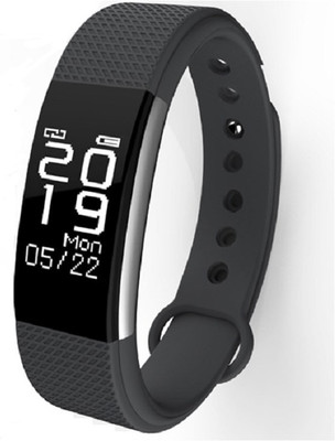 

VibeX ™ Fitness Tracker Heart Rate Monitor Touch Screen Activity Pedometer with Waterproof Smart Wristband and Sleep Monitor(Black Strap, Size : Free Size), Dim gray