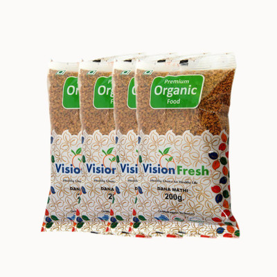 

Vision Fresh Organic Fenugreek (Danamethi) - 800 grams - Pack of 4 (200 Gram Each)(4 x 200 g)