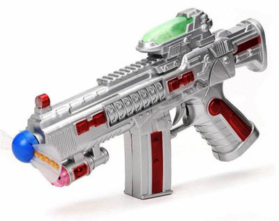 

FEMININE STYLE Space Gun Toy with LED Matrix Flashing Rotating Blades (MULTI COLOR)(Multicolor)
