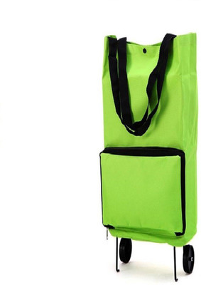 

WDS Shopping Trolley Bag Folding with Handle Polyester Fabric Trolley (Multicolor, 5 L)(Green)