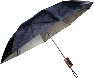 

care 4 Two fold Round Handle Lightweight Umbrella for Rainy Season - Black Umbrella(Black)