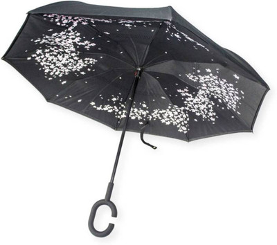 

care 4 Inverse Black Blossoms Umbrella Umbrella(Black)