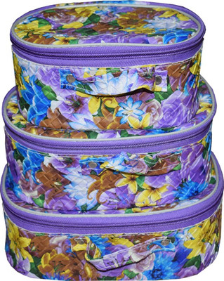 

Aadhya Set of 3 Pcs Toiletry Shaving Makeup Bindi Bangle Socks Hanky Storage pack of 3 Vanity Box(Muticolour)