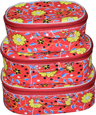 

Aadhya Set of 3 Pcs Toiletry Shaving Makeup Bindi Bangle Socks Hanky Storage pack of 1 Vanity Box(Muticolour)