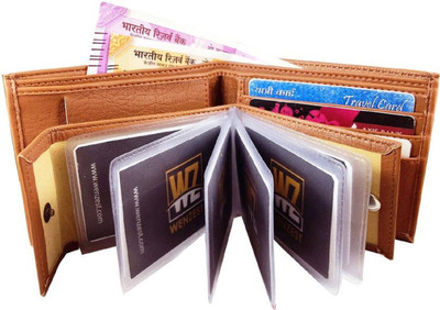 

SHAR Men Tan Artificial Leather Wallet(10 Card Slots)