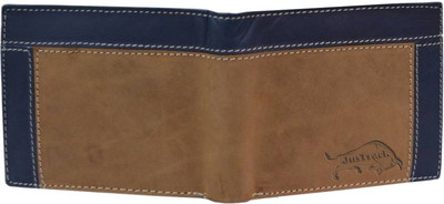

JusTrack Men Brown, Blue Genuine Leather Wallet(6 Card Slots)