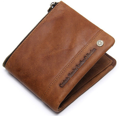 

contacts Men Casual, Formal Tan Genuine Leather Wallet(14 Card Slots), Khaki