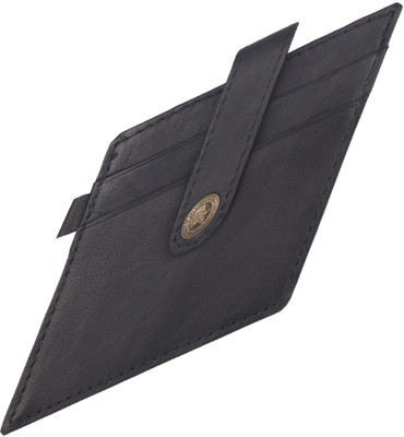 

HENRY HILLS Boys Tan Genuine Leather Card Holder(5 Card Slots), Black
