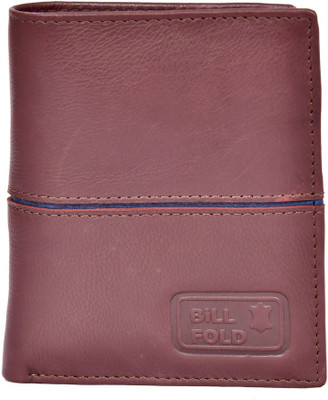 

Bill Fold Men Brown Genuine Leather Wallet(6 Card Slots), Dark brown