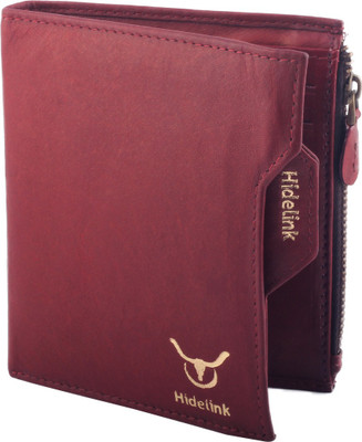 

Hidelink Men Casual Maroon Genuine Leather Wallet(10 Card Slots), Cherry brown