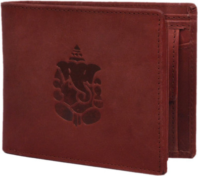 

Hidelink Men Red Genuine Leather Wallet(7 Card Slots)