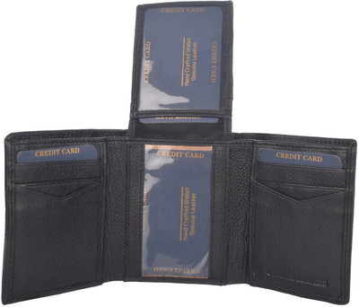 

SHAR Boys Black Genuine Leather Wallet(10 Card Slots)