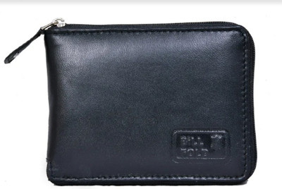 

Bill Fold Men Brown Genuine Leather Wallet(6 Card Slots), Black