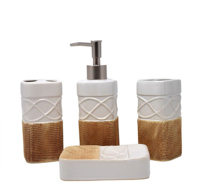 

Scrafts Bathroom Set/Accessories, Toothbrush Holder, Tumbler & Soap Dish for Bathroom Décor. Washing Machine Soap Dispenser