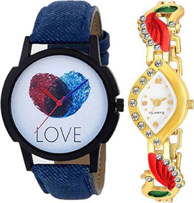 

Montres New Stylish Couple Leather & Braslate Strap MW003 Boys & Girls Watch - For Men & Women